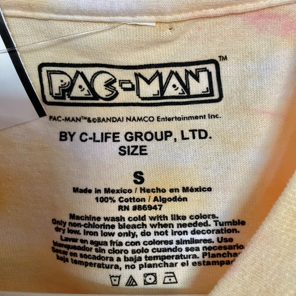 PAC Man C-Life Tie Dye Crop T-Shirt - Size S - Picture 5 of 10